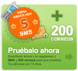 Prueba TuLoEnvias.com y te regalamos 200 correos y 5 sms.